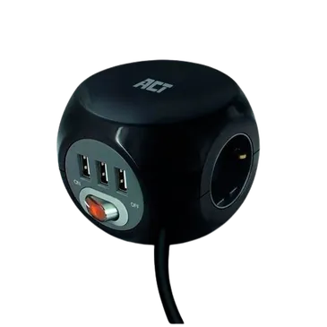 ACT Socket Cube 3-USB Black