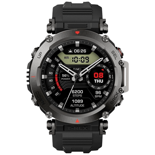 Amazfit T-Rex Ultra Grey (Black Silicone Strap)