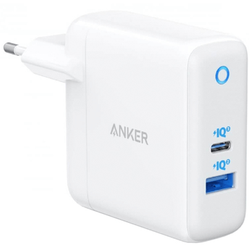 Anker PowerPort Atom III Dual USB USB-C Fast Charger 45W White