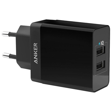 Anker PowerPort Dual USB Fast Charger 12W Black