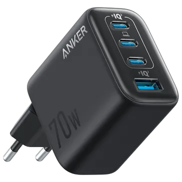 Anker Zolo 3-USB-C + USB-A Chargeur Rapide 70W Noir