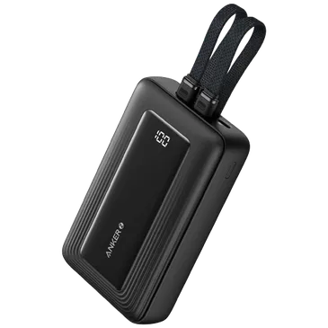 Anker Zolo Snellader Powerbank 20.000mAh met Lightning + USB-C Kabels Zwart