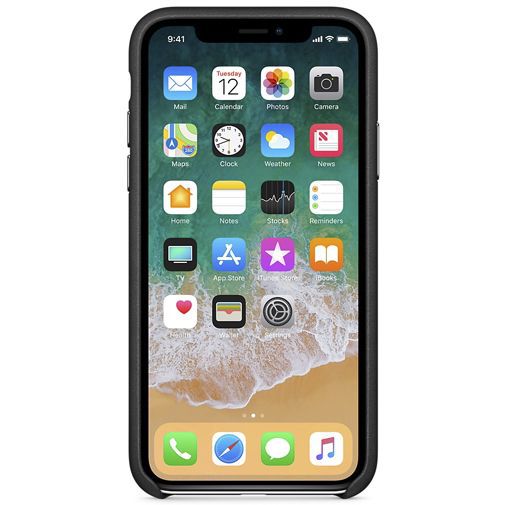 Apple Leather Case Black iPhone X