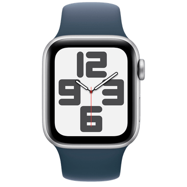 Apple Watch SE 2023 40mm Zilver (Blauwe Siliconenband S/M)