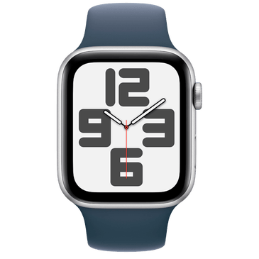 Apple Watch SE 2023 44mm Silver (Blue Silicone Strap S/M)