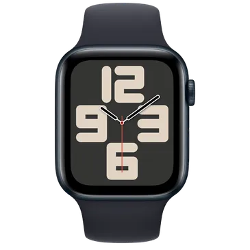 Apple Watch SE 2023 44mm Svart (Svart Silikonreim S/M)