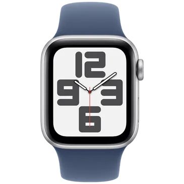 Apple Watch SE 2024 40mm Silver (Blue Silicone  Strap M/L)
