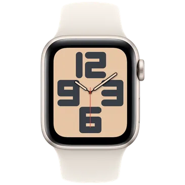 Apple Watch SE 2024 40mm Gull (Beige Silikonreim M/L)