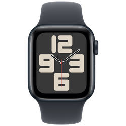 Apple Watch SE 2024 40mm Black (Black Silicone  Strap S/M)