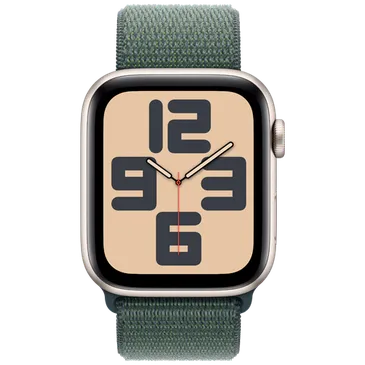 Apple Watch SE 2024 44mm Gull (Grønn Nylonreim)