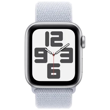 Apple Watch SE 2024 4G 40mm Silver (Light Blue Nylon Strap)