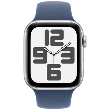 Apple Watch SE 2024 4G 44mm Argent (Bracelet Silicone Bleu S/M)