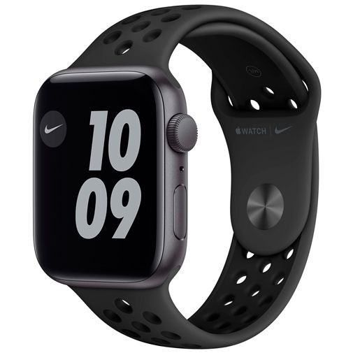 Apple Watch SE Sport Nike 44mm Zwart Aluminium Zwarte Siliconen Band -  Belsimpel