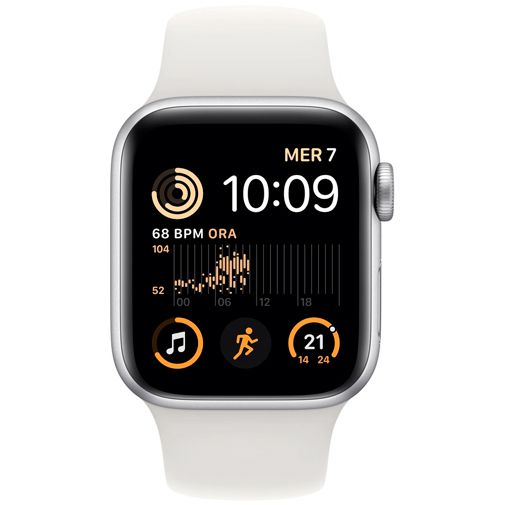 Apple Watch SE V3 4G 40mm Silver White Silicone Strap Gomibo