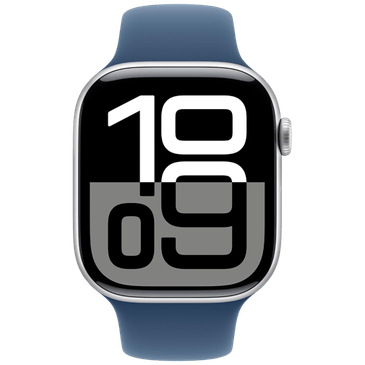 Apple Watch Series 10 46mm Zilver (Blauwe Rubberen Band M/L