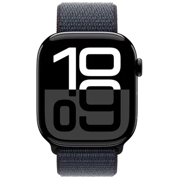 Apple Watch Series 10 46mm Zwart (Zwarte Nylon Band)
