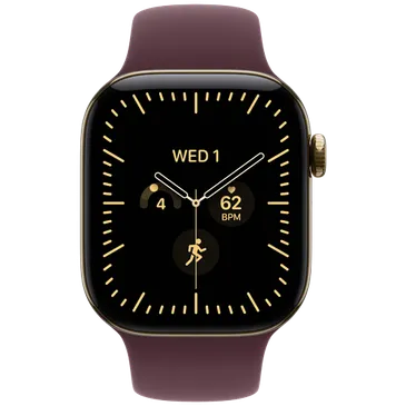 Apple Watch Series 12 42mm 5G Gold Titanium (Rode Rubber Strap S/M)