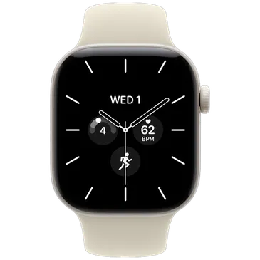 Apple Watch Series 12 42mm 5G Hvid Keramiek (Beige Gummirem S/M)