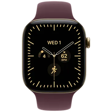 Apple Watch Series 12 46mm 5G Gold Titanium (Rode Rubber Strap M/L)