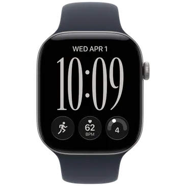 Apple Watch Series 12 46mm 5G Gris (Bracelet En Silicone Bleu Foncé M/L)