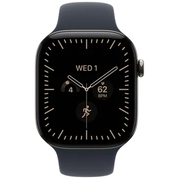 Apple Watch Series 12 46mm 5G Naturel Titanium (Dark Blue Rubber Strap S/M)