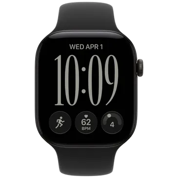 Apple Watch Series 12 46mm 5G Noir (Bracelet En Silicone Noir M/L)