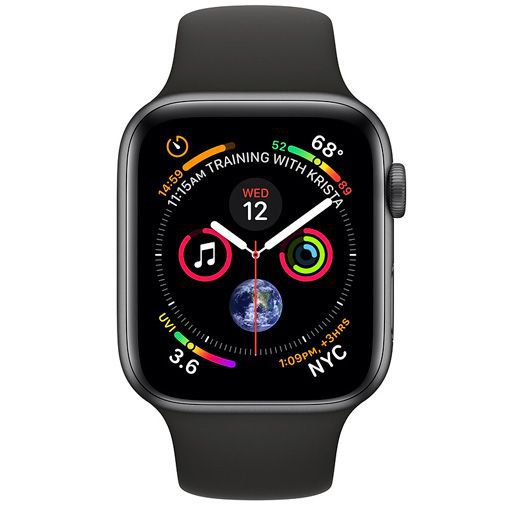 Apple Watch Series 4 Sport 40mm Grey Aluminium (Black Silicone Strap)