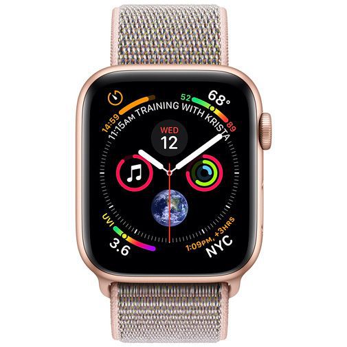 Apple Watch Series 4 Sport 44mm Gold Aluminium (Rose Gold Woven Nylon Strap)