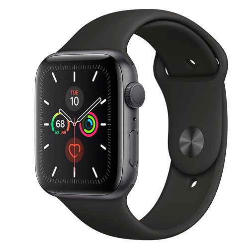 Apple Watch Series 5 Sport 44mm Grey Aluminium (Black Silicone Strap) -  Belsimpel