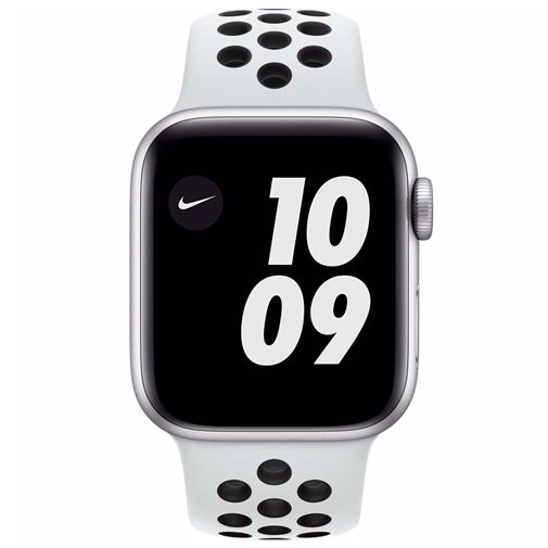 Apple Watch Series 6 Sport Nike 40mm Zilver Aluminium Witte Siliconen Band  - Belsimpel