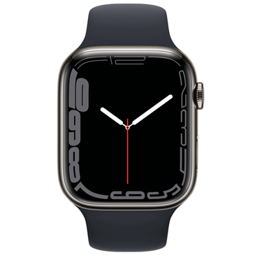 Apple Watch Series 7 LTE 45mm Grey (Black Silicone Strap)