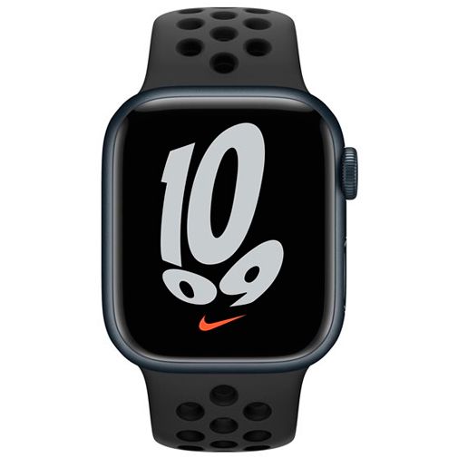 Apple Watch Series 7 Sport Nike 41mm Grijs Aluminium Zwarte Siliconen Band  - Belsimpel