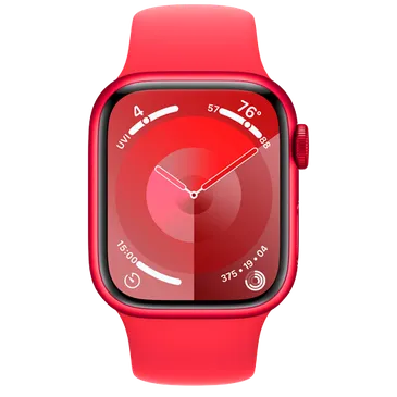 Apple Watch Series 9 41mm Rød (Rød Silikonreim S/M)