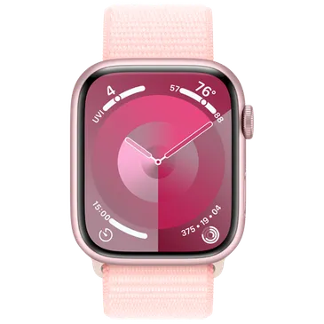Apple Watch Series 9 45mm Rosa (Rosa Nylon Reim)