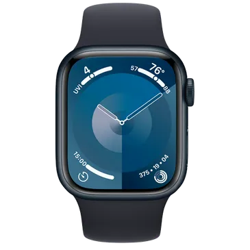 Apple Watch Series 9 4G 41mm Zwart (Zwarte Siliconenband M/L)