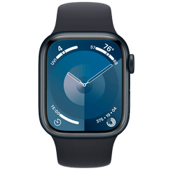Apple Watch Series 9 4G 41mm Preto (Correia De Silicone Preta S/M)