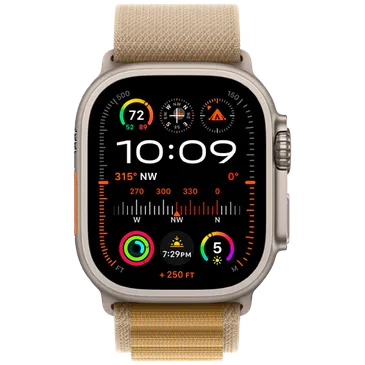 Apple Watch Ultra 2 Titanium (Beige Nylonreim M)
