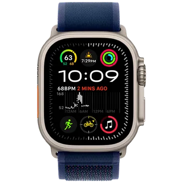 Apple Watch Ultra 2 Titanium (Niebieski Pasek Tekstylny S/M)