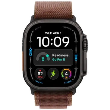 Apple Watch Ultra 4 49mm Black (Rode Textiel Strap L)