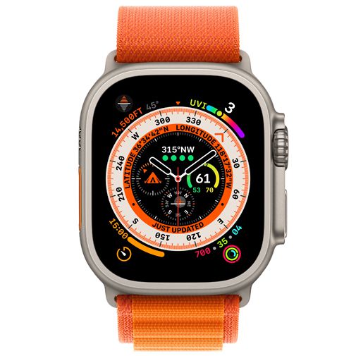 Apple Watch Ultra (Orangenes Textilarmband M) Gomibo.de