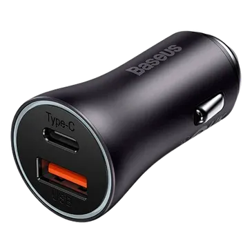 Baseus Golden Contractor Dual USB-A En USB-C Chargeur Rapide De Voiture 60W