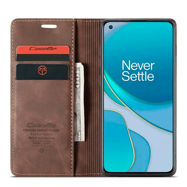 Caseme PU-leather Book Case Brown OnePlus 8T