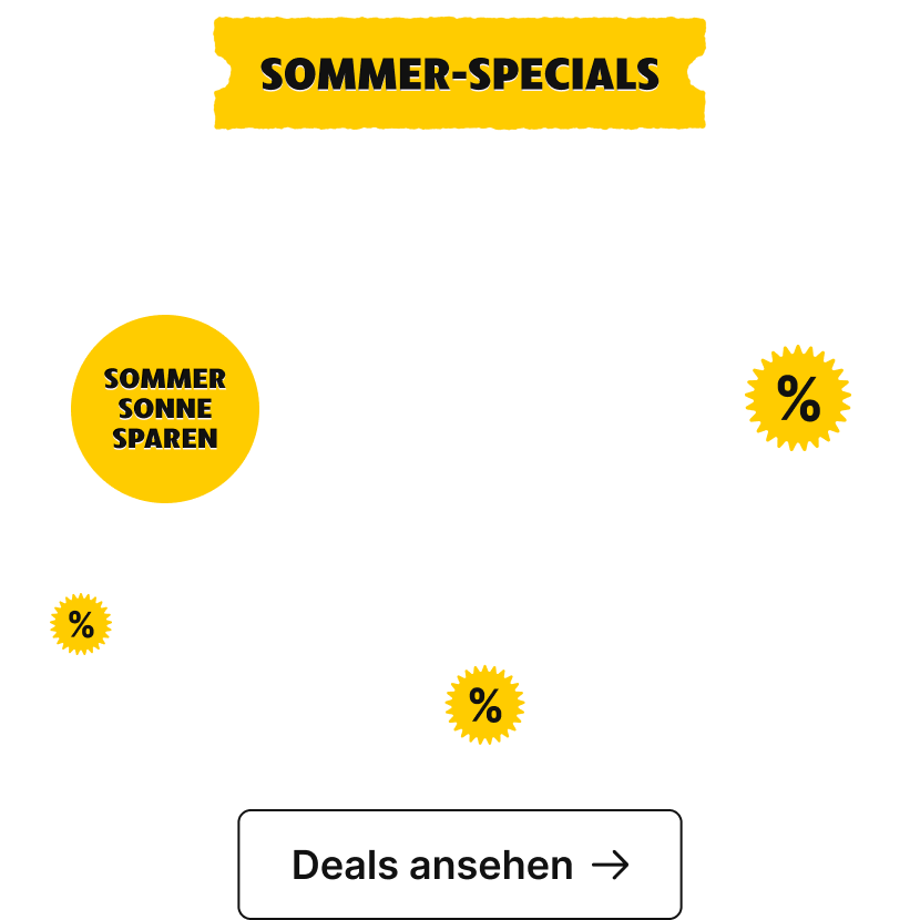 Verschiedene reduzierte Produkte im Rahmen unserer „Sommer-Specials“-Kampagne. Klicke hier, um zur Angebotsseite zu gelangen, auf der die „Sommer-Specials“ Deals aufgelistet sind.