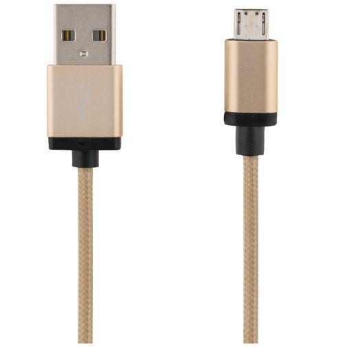 Deltaco USB naar Micro-USB Kabel Fabric Coated 1 meter Gold