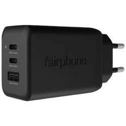 Fairphone Dual USB-C + USB Fast Charger 65W Black