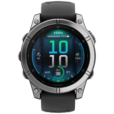 Garmin Fenix E 47mm Grijs (Zwarte Siliconenband)