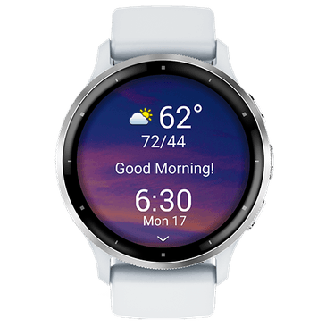 Montre connectée Garmin Venu 3, Silver avec bracelet blanc sur