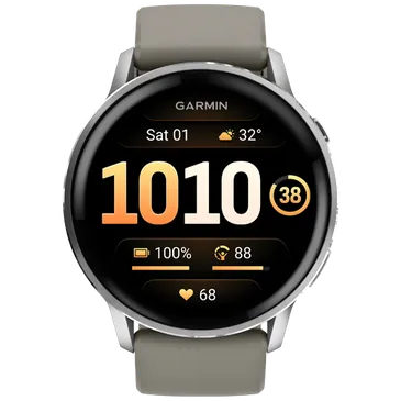 Garmin Venu 4 45mm Zilver (Grijze Siliconenband) 