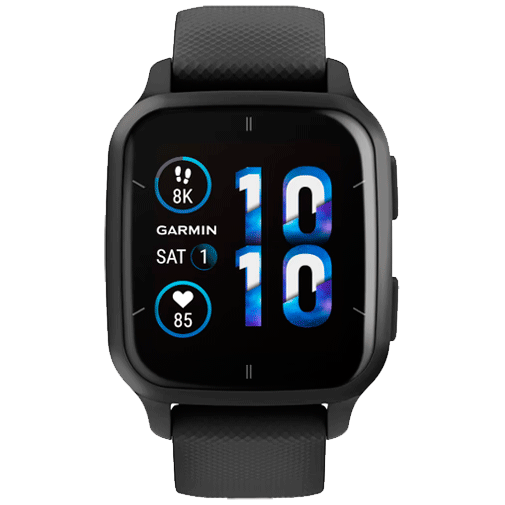 Garmin Venu Sq 2 Music Zwart Zwarte Siliconenband Belsimpel