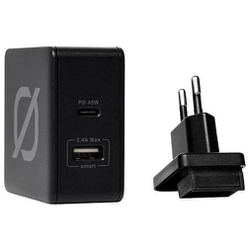 Goobay Chargeur rapide double USB PD/QC 45W (noir) - Chargeur